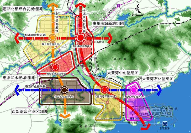 環大亞灣新區核心區空間結構圖