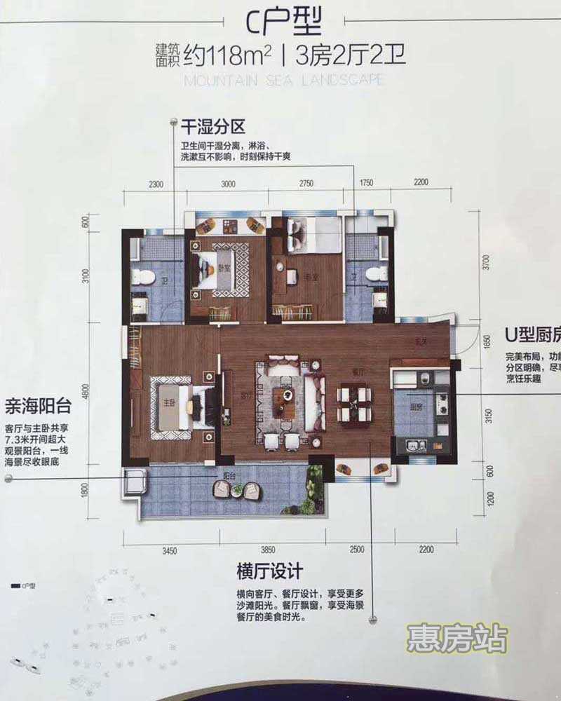 碧桂园十里银滩118㎡户型图