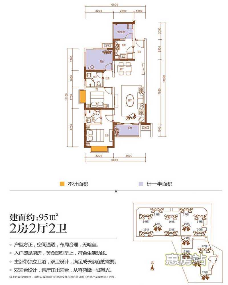 新华联广场95㎡户型图_惠房站