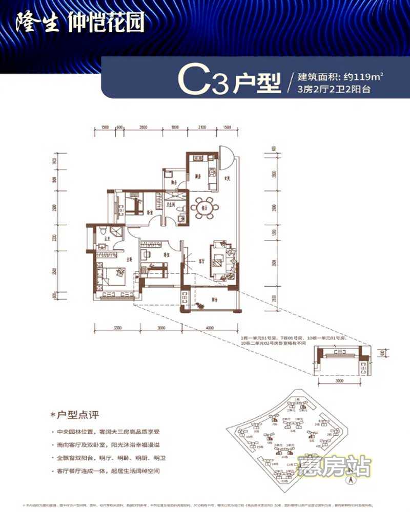 隆生仲恺花园户型图