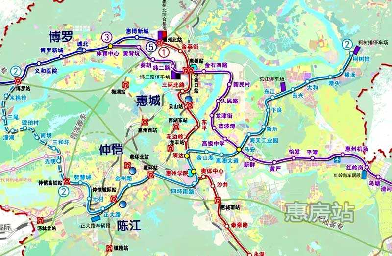 惠州市城市轨道交通远期线网规划方案示意图