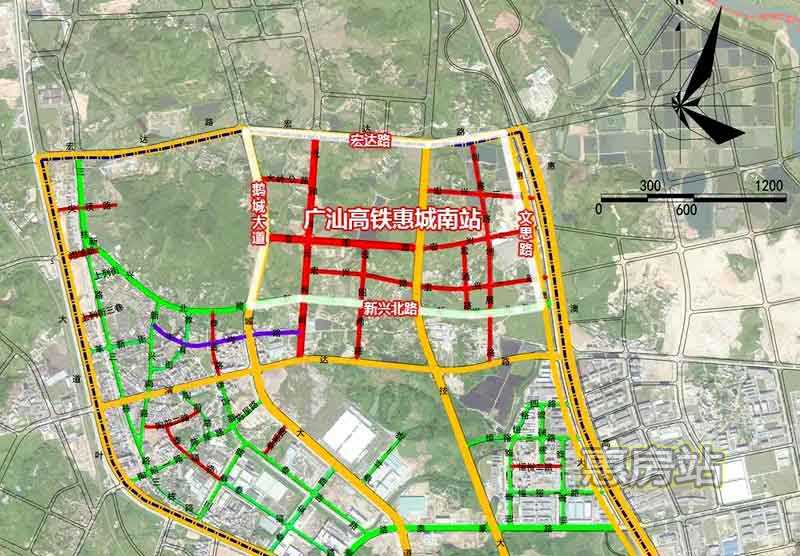 广汕铁路惠城南站地址综合交通枢纽配套工程示意图
