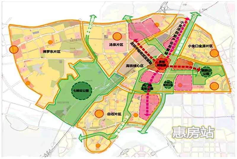 惠州北站新城片区规划图