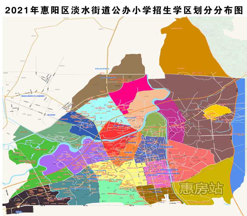 惠阳淡水公办小学学区划分图